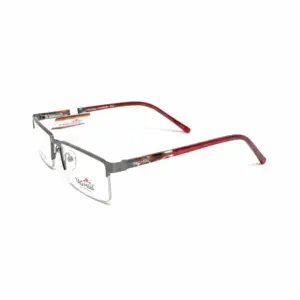 Tag Hills Superior Half-Rim Rectangular Frames – Gunmetal with Red Tortoise Temples (THS202)
